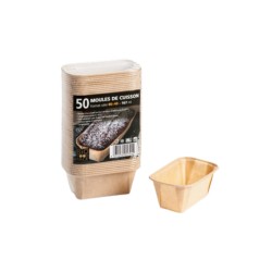 50 Moule Cake de cuisson papier 80x40mm - 167 ml Bio Food Pack.